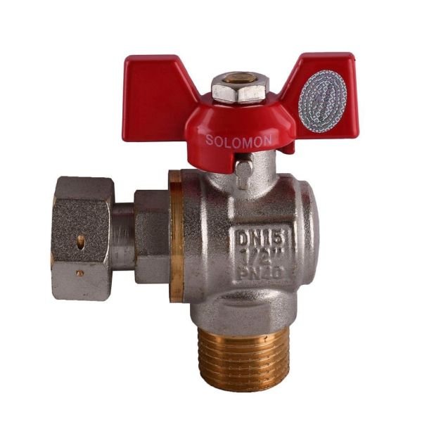 Кран кульовий кутовий з накідною гайкою 1\2" з-в