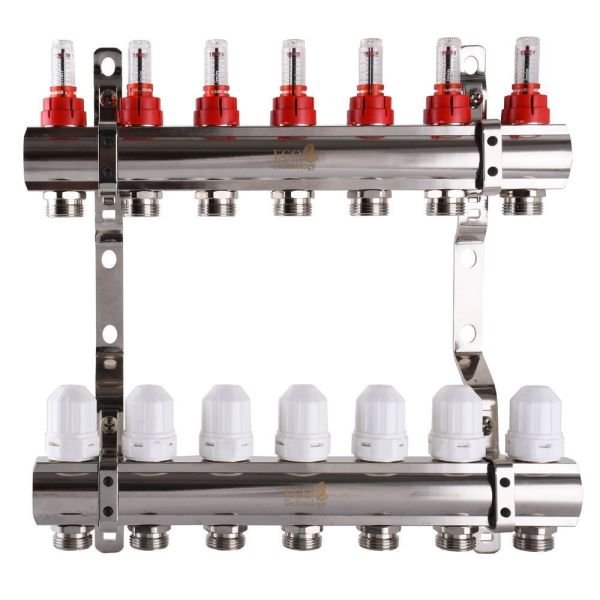 Колектор з витратомірами,регуляторами та кріпленнями 1"х7