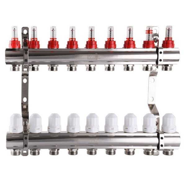 Колектор з витратомірами,регуляторами та кріпленнями 1"х9